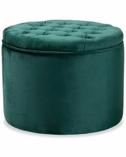 Baxton Studio Livana Velvet Storage Ottoman Home