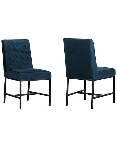 Armen Living Napoli Velvet And Leg Modern Accent Dining Chair, Set Of 2 Home 3 Armen Living Napoli Velvet And Leg Modern Accent Dining Chair, Set Of 2 Home