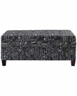 Linon Furniture Tahlia Script Ottoman Home