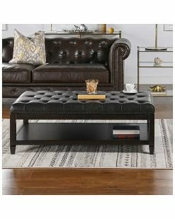 Jennifer Taylor Home Sylvan Farmhouse Birch Wood Tufted Cocktail Storage Ottoman -Shop Style Sales 3050029536 RLLD 5