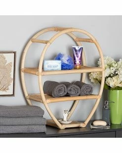 Baxton Studio Ruana Rattan 3-Tier Display Shelf Home -Shop Style Sales 3050050430 RLLD 2