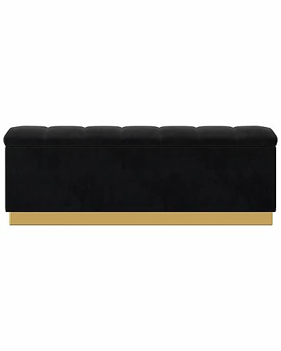 Worldwide Home Furnishings Contemporary Velvet & Faux Leather Storage Ottoman 3 Worldwide Home Furnishings Contemporary Velvet & Faux Leather Storage Ottoman