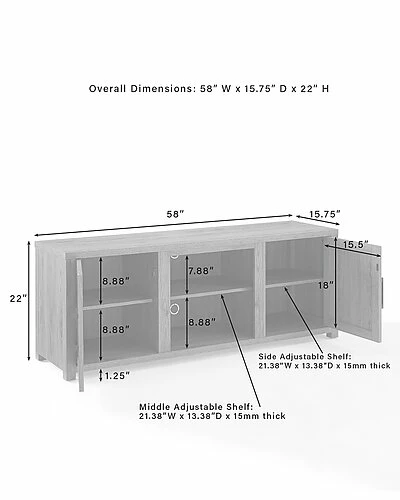 Crosley Furniture Gordon 58in Low-Profile TV Stand Home 8 Crosley Furniture Gordon 58in Low-Profile TV Stand Home - Image 6