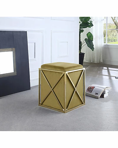 Chic Home Vana Cognac Ottoman 4 Chic Home Vana Cognac Ottoman - Image 2