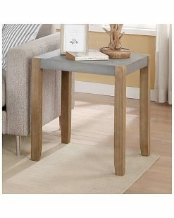 Alaterre Newport 21In Square Faux Concrete & Wood End Table Home 7 Alaterre Newport 21In Square Faux Concrete & Wood End Table Home -Shop Style Sales 3050098589 RLLD 3