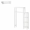 Alaterre Dover Over Toilet Organizer With Side Shelving, Bathroom Shelf With 2 Towel Rods Home