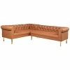 Chic Home Giovanni Camel Leather Left Sectional