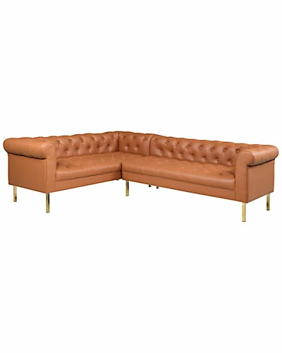 Chic Home Giovanni Camel Leather Left Sectional 3 Chic Home Giovanni Camel Leather Left Sectional