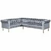Chic Home Giovanni Grey Velvet Left Sectional