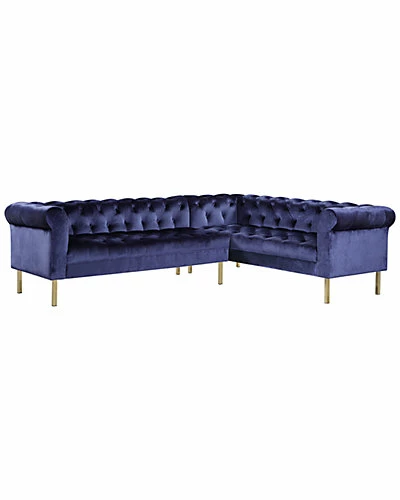 Chic Home Giovanni Navy Velvet Right Sectional 3 Chic Home Giovanni Navy Velvet Right Sectional