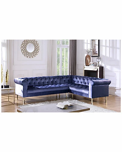 Chic Home Giovanni Navy Velvet Right Sectional 4 Chic Home Giovanni Navy Velvet Right Sectional - Image 2