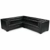 Chic Home Lorenzo Black Leather Left Sectional
