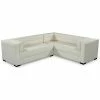 Chic Home Lorenzo Cream Leather Right Sectional