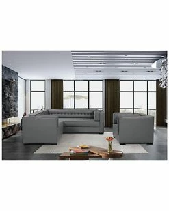 Chic Home Lorenzo Grey Leather Right Sectional -Shop Style Sales 3050108634 RLLD 2