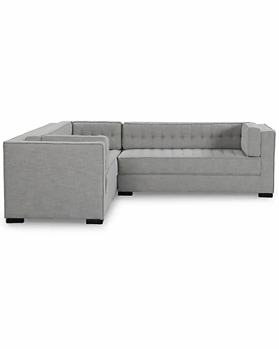 Chic Home Lorenzo Platinum Linen Textured Left Sectional 3 Chic Home Lorenzo Platinum Linen Textured Left Sectional