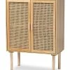 Baxton Studio Maclean Rattan 2-Door Storage Cabinet Home -Shop Style Sales 3050112696 RLLD 1