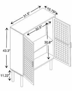 Baxton Studio Maclean Rattan 2-Door Storage Cabinet Home -Shop Style Sales 3050112696 RLLD 3