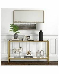 Abraham + Ivy Hera 55In Brass Finish Console Table With Mirrored Shelf Home -Shop Style Sales 3050112840 RLLD 2