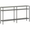 Abraham + Ivy Sivil 55In Gunmetal Gray Console Table With Metal Shelves Home