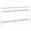 Abraham + Ivy Sivil 55In Matte White Console Table With Metal Shelves Home -Shop Style Sales 3050112884 RLLD 1