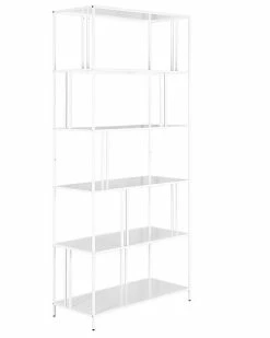 Abraham + Ivy Ernest 34In Wide White Bookcase Home