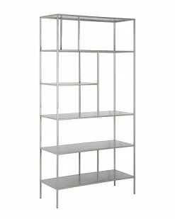 Abraham + Ivy Winthrop 72In Tall Silver Bookcase Home