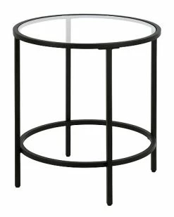 Abraham + Ivy Sivil Blackened Bronze Round Side Table Home
