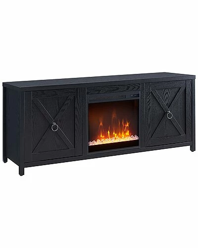Abraham + Ivy Granger 58In Black Tv Stand With Crystal Fireplace Insert Home 3 Abraham + Ivy Granger 58In Black Tv Stand With Crystal Fireplace Insert Home
