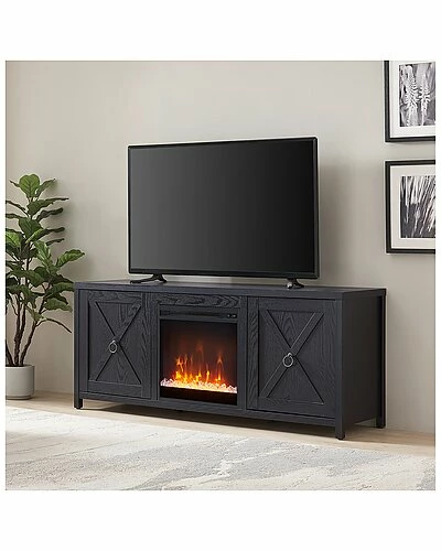 Abraham + Ivy Granger 58In Black Tv Stand With Crystal Fireplace Insert Home 4 Abraham + Ivy Granger 58In Black Tv Stand With Crystal Fireplace Insert Home - Image 2