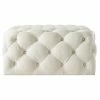 Inspired Home Mauricio Cocktail Ottoman Beige Linen