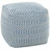 Peyton Lane Blue Polyester Bohemian Pouf Home