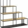 Hewson Modern Metal And Wood Divider Bookshelf Home -Shop Style Sales 3050124409 RLLD 1