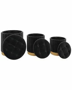 Worldwide Home Furnishings 3Pc Velvet Storage Ottoman Set 7 Worldwide Home Furnishings 3Pc Velvet Storage Ottoman Set -Shop Style Sales 3050126888 RLLD 3