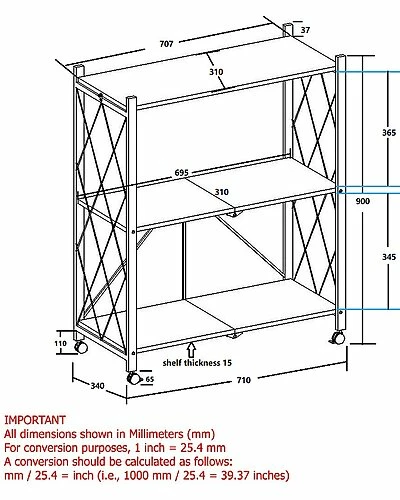 Worldwide Home Furnishings Able 3-Tier Metal Shelf 5 Worldwide Home Furnishings Able 3-Tier Metal Shelf - Image 3