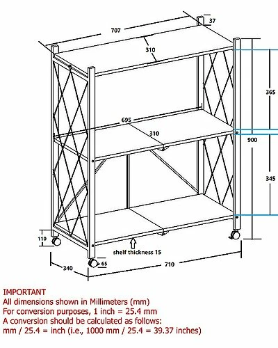 Worldwide Home Furnishings Able 3-Tier Metal Shelf 5 Worldwide Home Furnishings Able 3-Tier Metal Shelf - Image 3