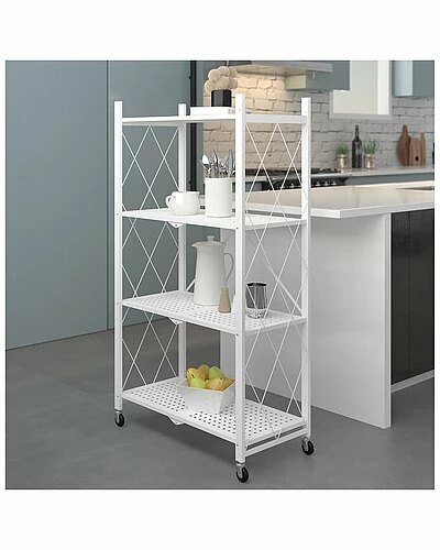 Worldwide Home Furnishings Able 4-Tier Metal Shelf 4 Worldwide Home Furnishings Able 4-Tier Metal Shelf - Image 2