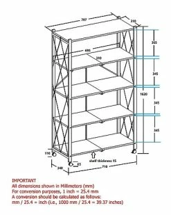 Worldwide Home Furnishings Able 5-Tier Metal Shelf 7 Worldwide Home Furnishings Able 5-Tier Metal Shelf -Shop Style Sales 3050126897 RLLD 3