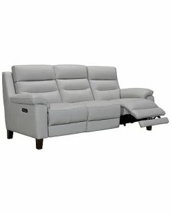 Armen Living Hayward 82In Dove Leather Power Reclining Sofa Home