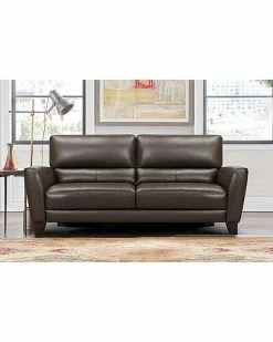 Armen Living Kester 81In Square Arm Espresso Leather Sofa Home -Shop Style Sales 3050127753 RLLD 2