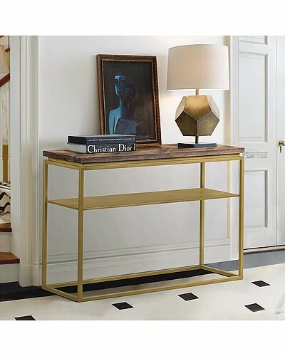 Armen Living Faye Rustic Brown Wood Console Table Home 4 Armen Living Faye Rustic Brown Wood Console Table Home - Image 2