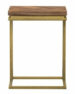 Armen Living Faye Rustic Brown Wood C-Shape End Table Home -Shop Style Sales 3050127965 RLLD 5