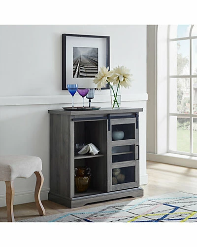 Hewson 32in Farmhouse Entryway Storage Console Sliding Door Home 4 Hewson 32in Farmhouse Entryway Storage Console Sliding Door Home - Image 2