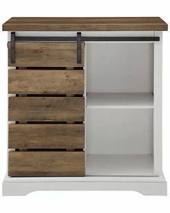 Hewson 32in Farmhouse Entryway Storage Console Sliding Door Home -Shop Style Sales 3050132397 RLLD 3