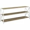 Hewson 60in Industrial Modern Bookcase Console Table Home