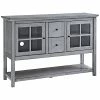 Hewson 52in Tall Wood Console Table Buffet TV Stand Home