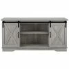 Hewson 58in Farmhose Sliding Door Wood TV Stand Storage Console Home