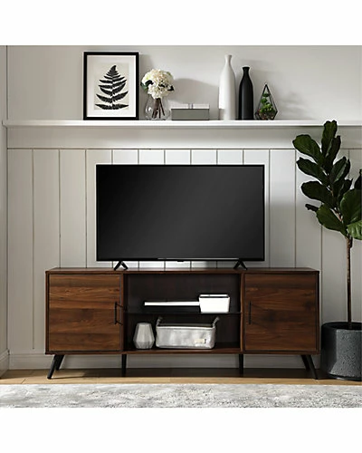 Hewson 60in Mid-Century Modern Wood TV Stand Console Home 4 Hewson 60in Mid-Century Modern Wood TV Stand Console Home - Image 2