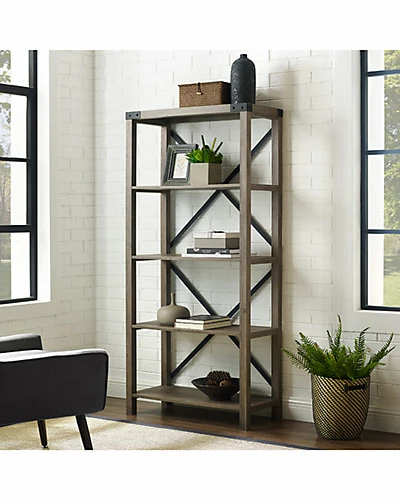 Hewson 64in Industiral Modern Storage Bookcase Home 4 Hewson 64in Industiral Modern Storage Bookcase Home - Image 2