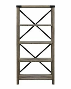 Hewson 64in Industiral Modern Storage Bookcase Home 9 Hewson 64in Industiral Modern Storage Bookcase Home -Shop Style Sales 3050132567 RLLD 3