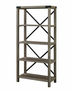 Hewson 64in Industiral Modern Storage Bookcase Home 10 Hewson 64in Industiral Modern Storage Bookcase Home -Shop Style Sales 3050132567 RLLD 4